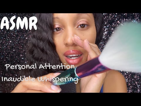 ASMR Random Inaudible Whispering🟣Speaking Positive Affirmations with Life Advice Personal Attention
