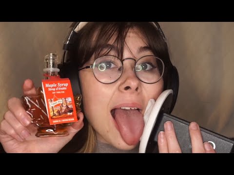 👅🍁 Maple Syrup Ear Licking 🍁👅 No Talking Tingles 3dio