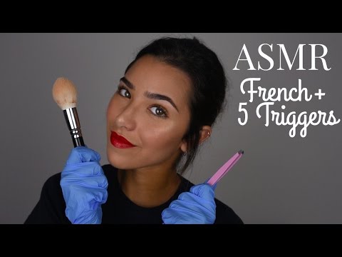 ASMR French + 5 Triggers (Latex gloves, Mic brushing, Plastic on mic, tweezers...) | ASMR Français