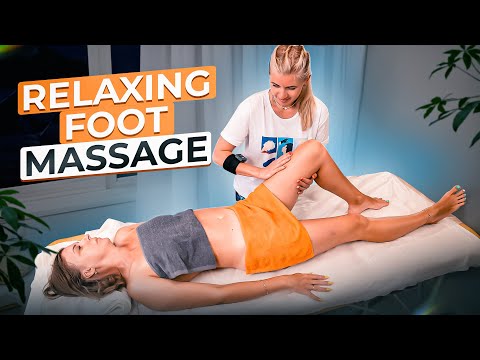 RELAXING ASMR FOOT AND THIGH MASSAGE FOR STRESS AND PAIN RELIEF
