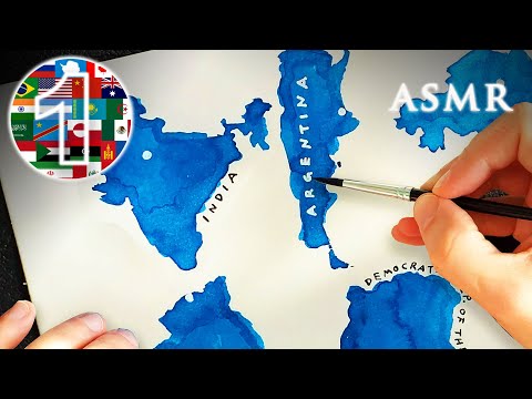 ASMR Drawing Every Country in the World | Part 1 (21 maps, 1 hour)