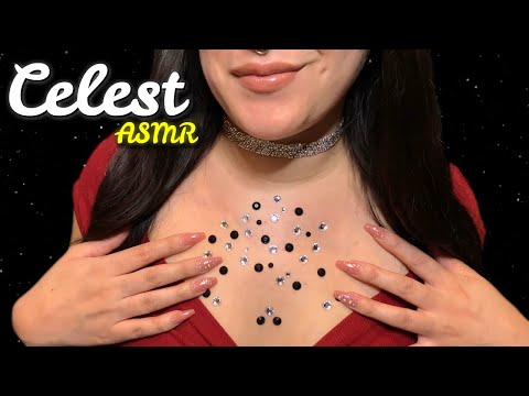 ASMR | JEWEL TAPPING AND SCRATCHING W/ HYPNOTIZING SPACE BACKGROUND | Celest ASMR
