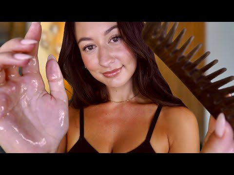 ASMR Most RELAXING Scalp Massage & Personal Attention 😴 hair play, brushing & scalp scratching