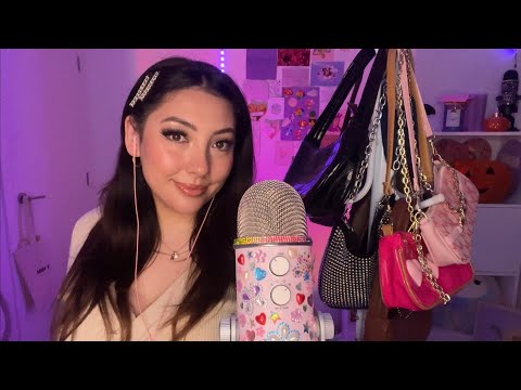 ASMR my purse collection 👛 ~bag tapping, scratching, rambles~ | Whispered