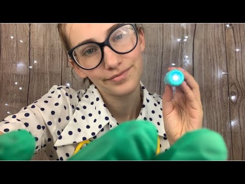 ASMR// Cranial Nerve Examination// Soft Spoken+ Light+ Face Touching+ Typing+ Tapping+ Gloves//