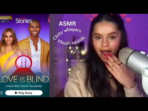 ASMR~ Clicky Whisper & Mouth Sounds Playing Love is Blind (Is love really blind?)