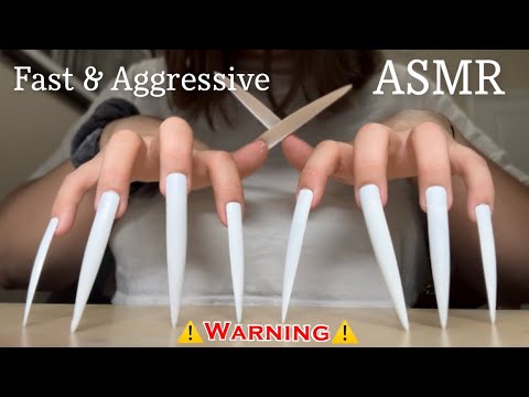 Extremely Long Nail Fast Tapping & Scratching On Nails & Table ASMR No Talking