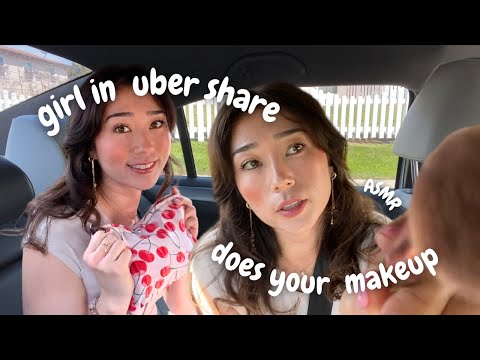 girl in your Uber share does your makeup for a date ASMR