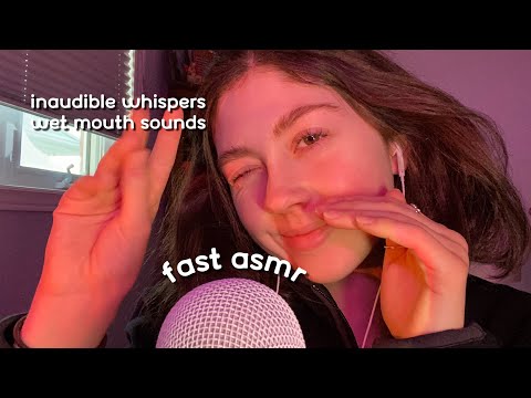 ASMR inaudible whispering with wet mouth sounds and hand sounds FAST (fast and aggressive ASMR)