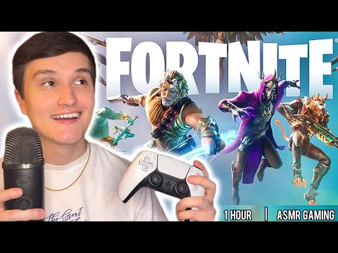 ASMR Gaming | 1 Hour of Fortnite Gameplay 🎮💤 (w/ controller sounds + gum chewing)