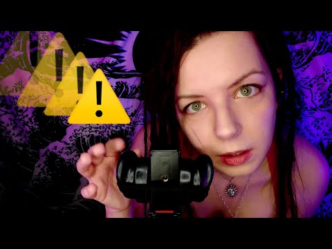 ASMR Fast and aggressive mouth sounds, inaudible / unintelligible with echo with binaural ear mic