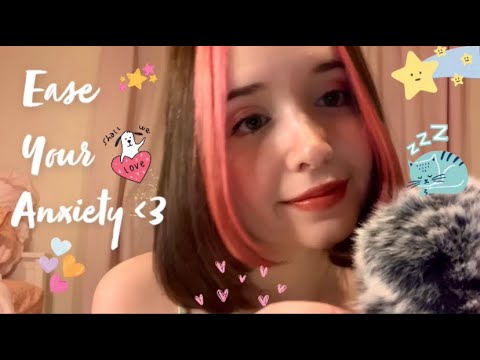 ASMR✨ - Positive Affirmations to Ease your Anxiety 💛🍃 (whispers, mic brushing, finger tracing)