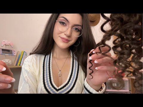 The Girl In The Back Of The Class Plays With Your Curly Hair ~ ASMR personal attention