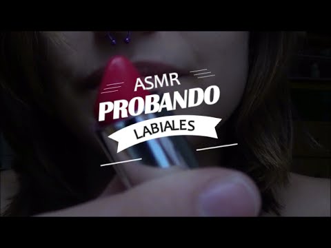 [ASMR en español] Probando labiales/Testing lipsticks/Mouth sounds