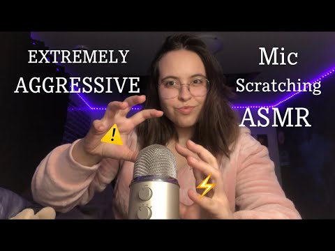 EXTREMELY AGGRESSIVE MIC SCRATCHING ASMR with no mic cover // Custom Video