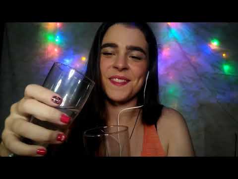 ASMR - Tapping and Wet/Liquids sounds💦 with Random Objects (Dropper, Cups, Glass...)