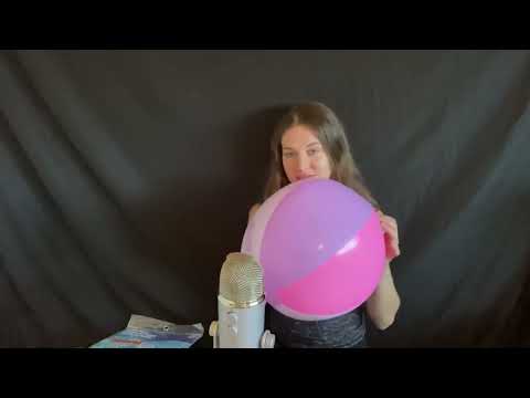 blowing & tapping on a beach ball | relaxing ASMR