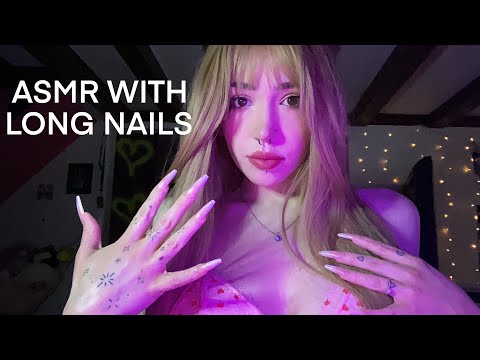 ASMR with Long Fake Nails | Tapping, Scratching, Mic Scratching, Skin Scratching, Whispering