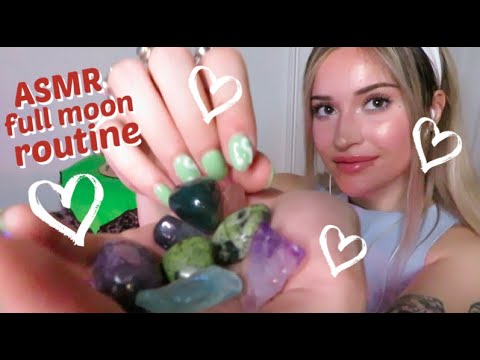 asmr | whispered full moon rituals - part one (crystals + journaling)