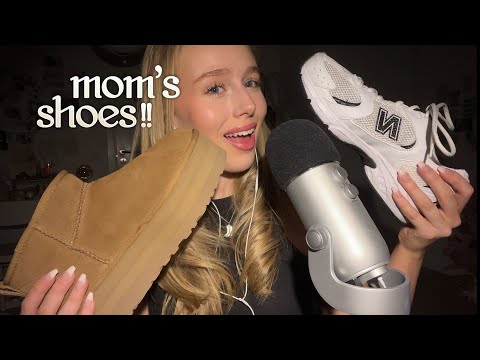 ASMR shoe asmr 👟 ⋆ ༘˚𖦹 ~ my mom’s shoe collection pt. 2 ~ tapping, scratching and whispering