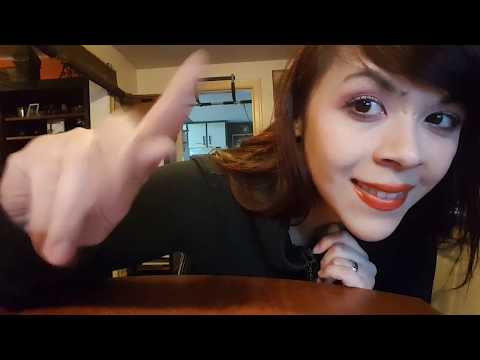 (( ASMR )) hand movements, table scratching & playing with leaves!