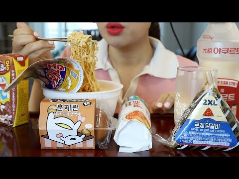 ASMR Mukbang Vlog🌸 Convenient Store Food in Korea🇰🇷 (feat. my son)