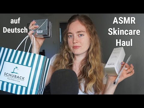ASMR American Tries to Speak German | Opening New Skincare Products and Doing Your Skincare