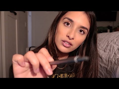 ASMR Tracing Your Face with Colorful Pens & Tingly Whispering