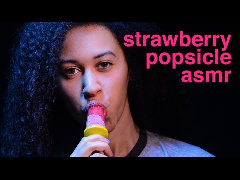 ASMR Soothing Strawberry Popsicle Sounds 먹방