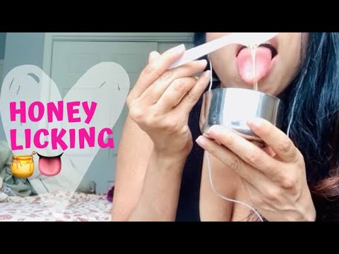 Indian Girl Honey Licking and Finger Licking II ASMR