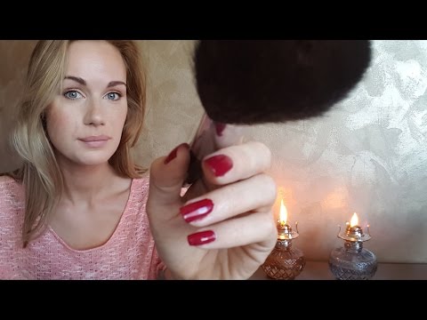ASMR hand movements and face brushing  (soft spoken/whisper/personal attention/tapping/hand rubbing)