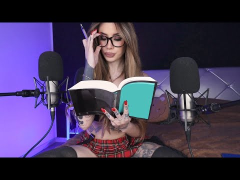The Popular Girl Does ASMR (Unintelligible, Scratching Mic, Chewing Gum, WaterSound) For Sleep