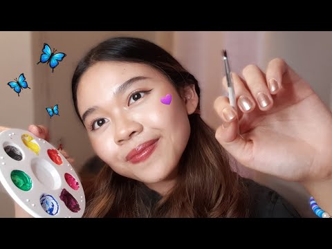 ASMR | Painting Your Soft Face 🎨(Layered Sound, Brush sound, Whisper)