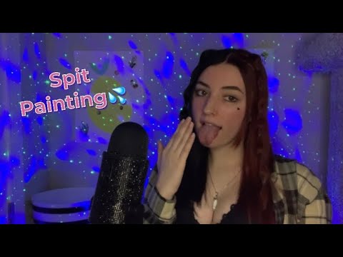 ASMR | Spit Painting (Wet Mouth Sounds) ♡