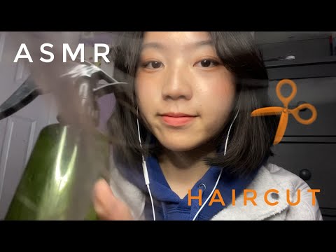 ASMR haircut and scissors sounds