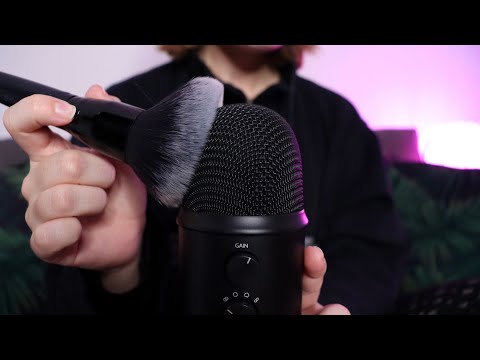 ASMR - Microphone Brushing With Big Fluffy Brush [No Talking]