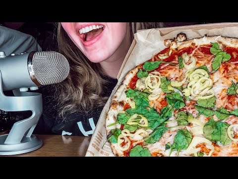 ASMR EATING VEGAN PIZZA | BLAZE PIZZA MUKBANG