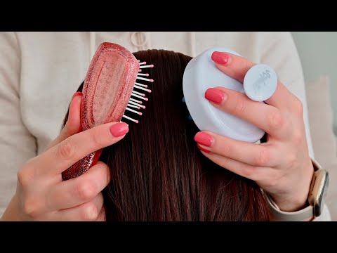 ASMR Hair Play Scalp Massage No Talking  (Satisfying hair play and hair brushing)