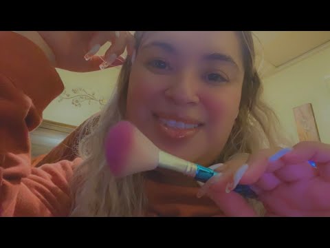 ASMR| Gently brushing your face- Go to sleep; your 👀 are feeling heavy| whispering, sleep aid 😴