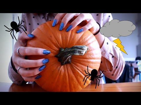ASMR TAPPING ON A PUMPKIN + THUNDER SOUND| NO TALKING HALLOWEEN SPECIAL