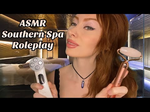 ASMR Southern Spa Roleplay | Light Therapy | Face Massage | Southern Accent Whispers