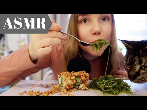 ASMR Sushi & Crunchy Seaweed (Mukbang)