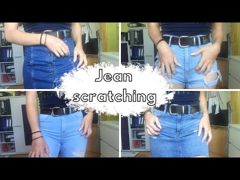 ASMR - JEAN SCRATCHING and belt tapping (Erics Custom video)👖🚶‍♀️😊