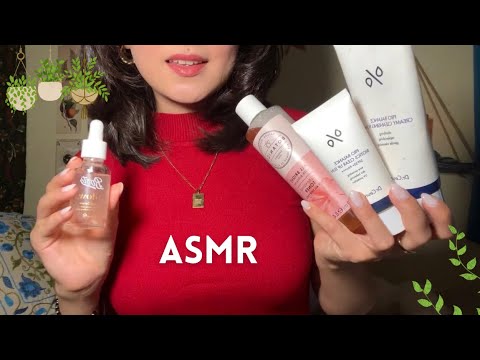 ASMR 🧡pampering you for SLEEP - skincare🧼(sticky mouth sounds,inaudible whispering,hand movements)