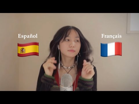 ASMR 🇪🇸🇫🇷 my first time imitating Spanish & French (whispering, hand sounds)