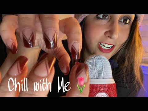 Super Relaxing 🌙✨ ASMR GUM Chewing While Doing My Nails/ Whisper Rambles