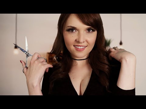 ASMR Your Barber FLIRTS with You || haircut, massage, up close personal attention