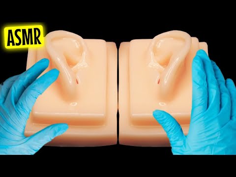 ASMR EAR MASSAGE OIL silicone no talking on LIVE 🤤