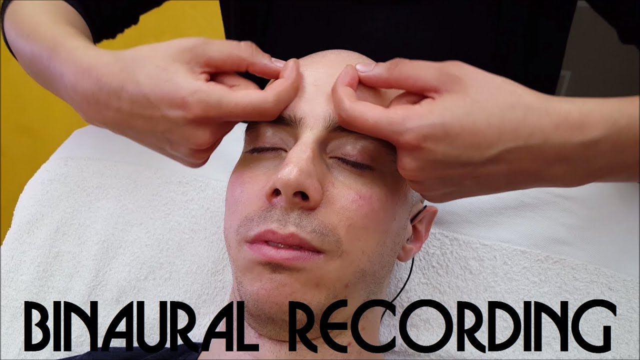 Girl performs Sleeping Head and Face Massage - ASMR Binaural recording