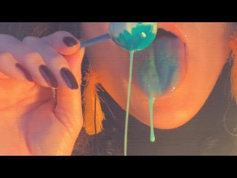 ASMR very messy lollipop and rock pops - WARNING - a lot of drool 👅 💦 🍭